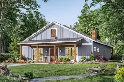 3-Bed Country Barndominium-Style Home Plan - 1800 Sq Ft