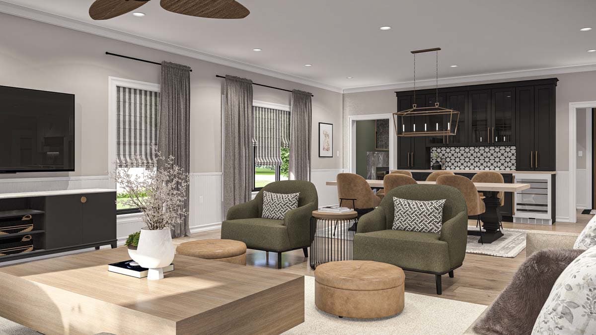 Plan 623336DJ: 4-Bedroom Transitional House Plan with Second Floor Master Suite - 3,469 Sq. Ft. - Image #6 - Modern, New American, Transitional