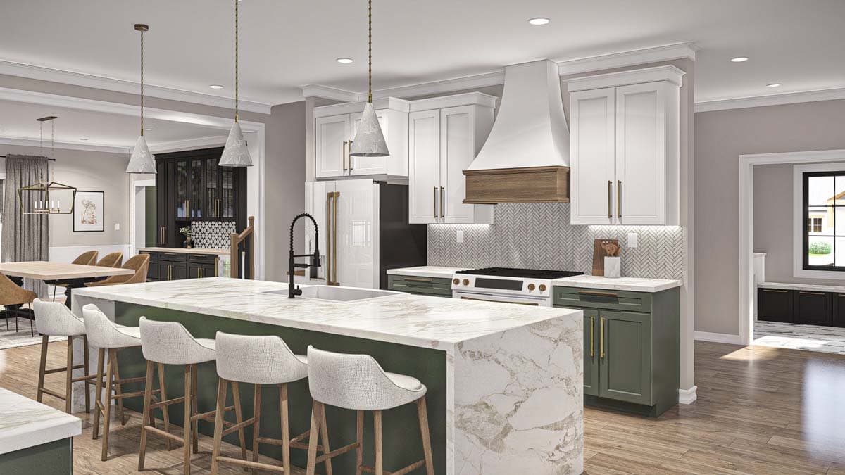 Plan 623336DJ: 4-Bedroom Transitional House Plan with Second Floor Master Suite - 3,469 Sq. Ft. - Image #7 - Modern, New American, Transitional