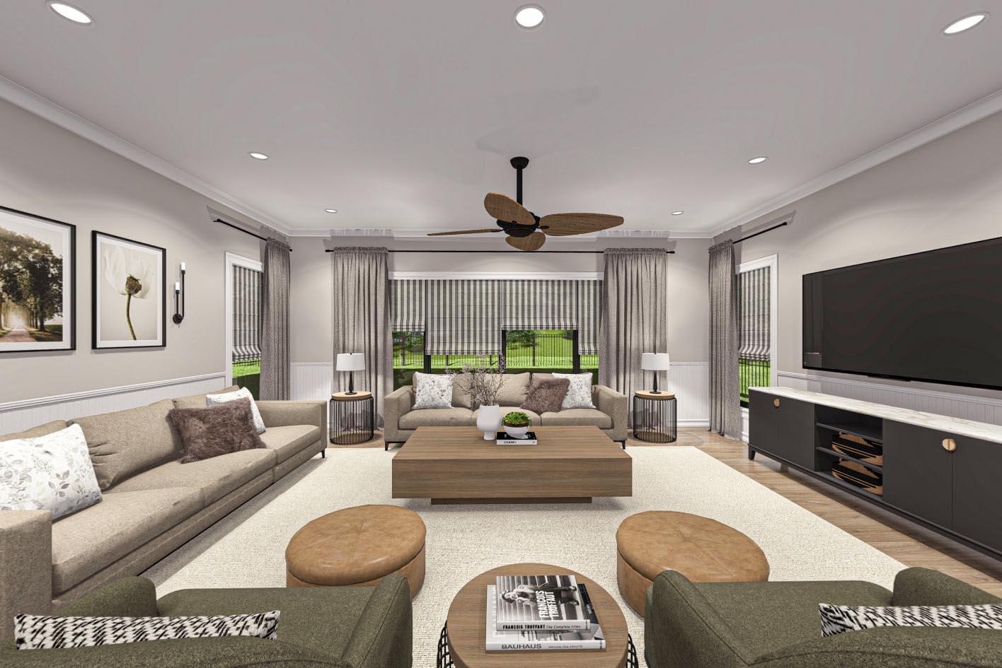 Plan 623336DJ: 4-Bedroom Transitional House Plan with Second Floor Master Suite - 3,469 Sq. Ft. - Virtual Tour Cover Image - Modern, New American, Transitional