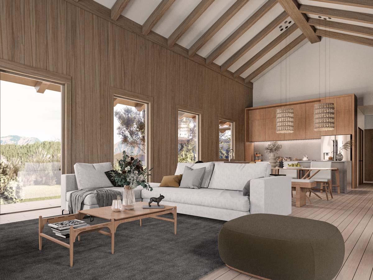 Plan 311060RMZ: 3-Bed Cabin Home Plan with Vaulted Great Room and Wrap Around Porch - 1811 Sq Ft - Image #5 - Cabin, Contemporary, Mountain, Rustic