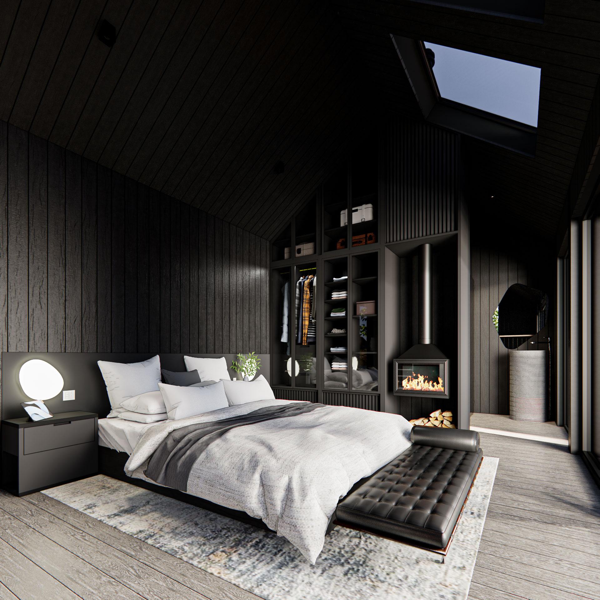 Plan 311062RMZ: 1-Bed Contemporary Cabin Home Plan with Vaulted Ceilings - 300 Sq Ft - Image #6 - Cabin, Contemporary, Modern, Scandinavian