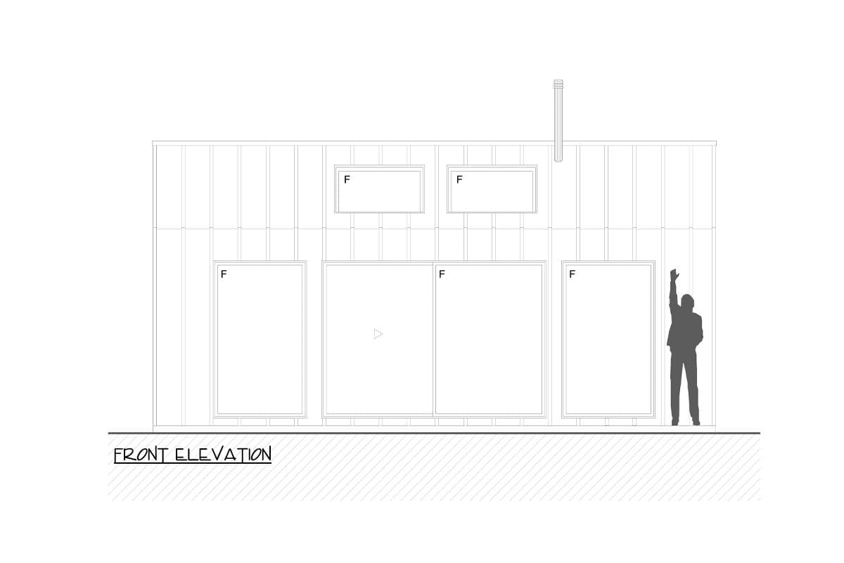 Plan 311062RMZ: 1-Bed Contemporary Cabin Home Plan with Vaulted Ceilings - 300 Sq Ft - Image #8 - Cabin, Contemporary, Modern, Scandinavian