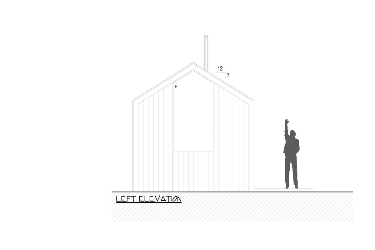 Plan 311062RMZ: 1-Bed Contemporary Cabin Home Plan with Vaulted Ceilings - 300 Sq Ft - Image #9 - Cabin, Contemporary, Modern, Scandinavian