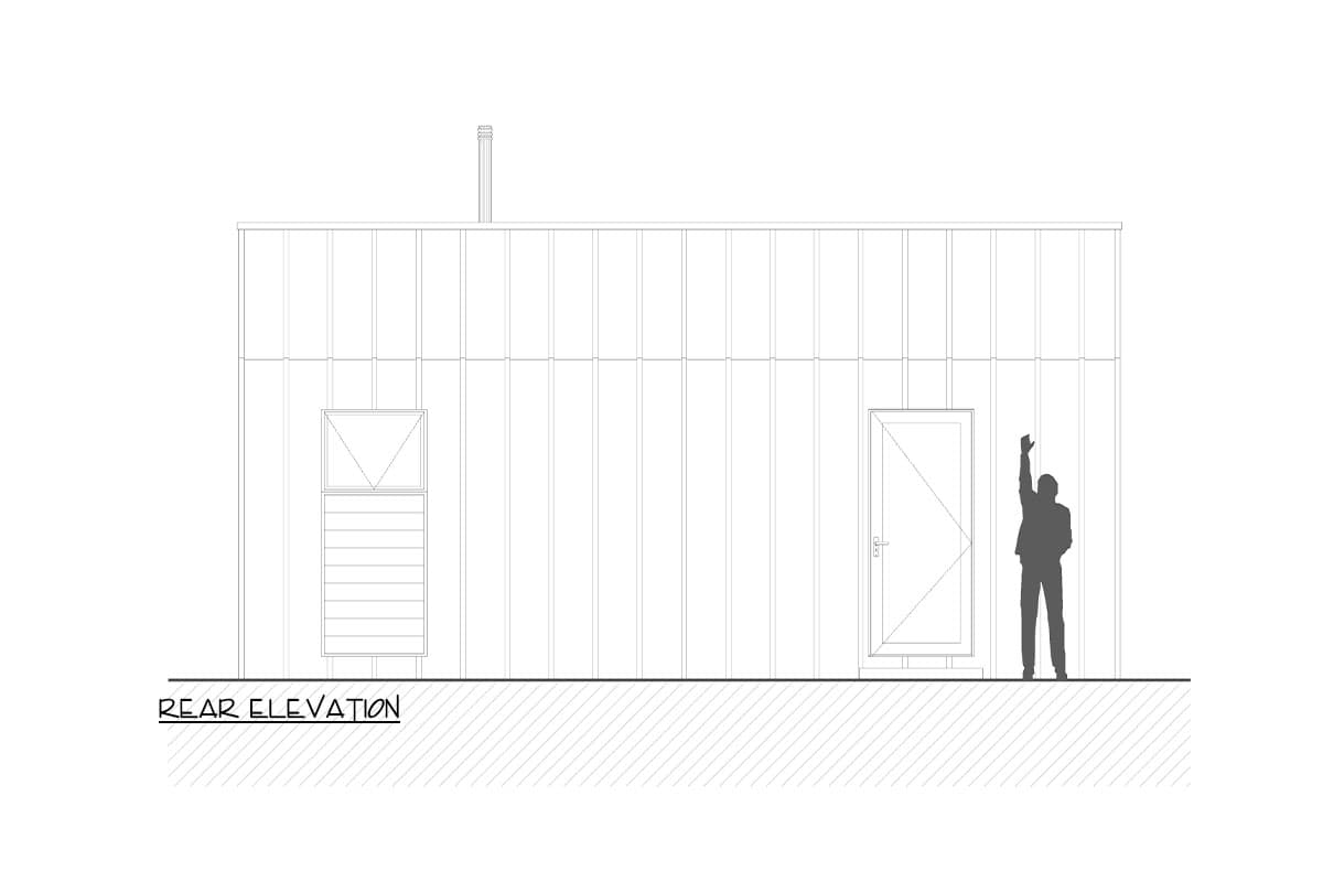 Plan 311062RMZ: 1-Bed Contemporary Cabin Home Plan with Vaulted Ceilings - 300 Sq Ft - Image #10 - Cabin, Contemporary, Modern, Scandinavian