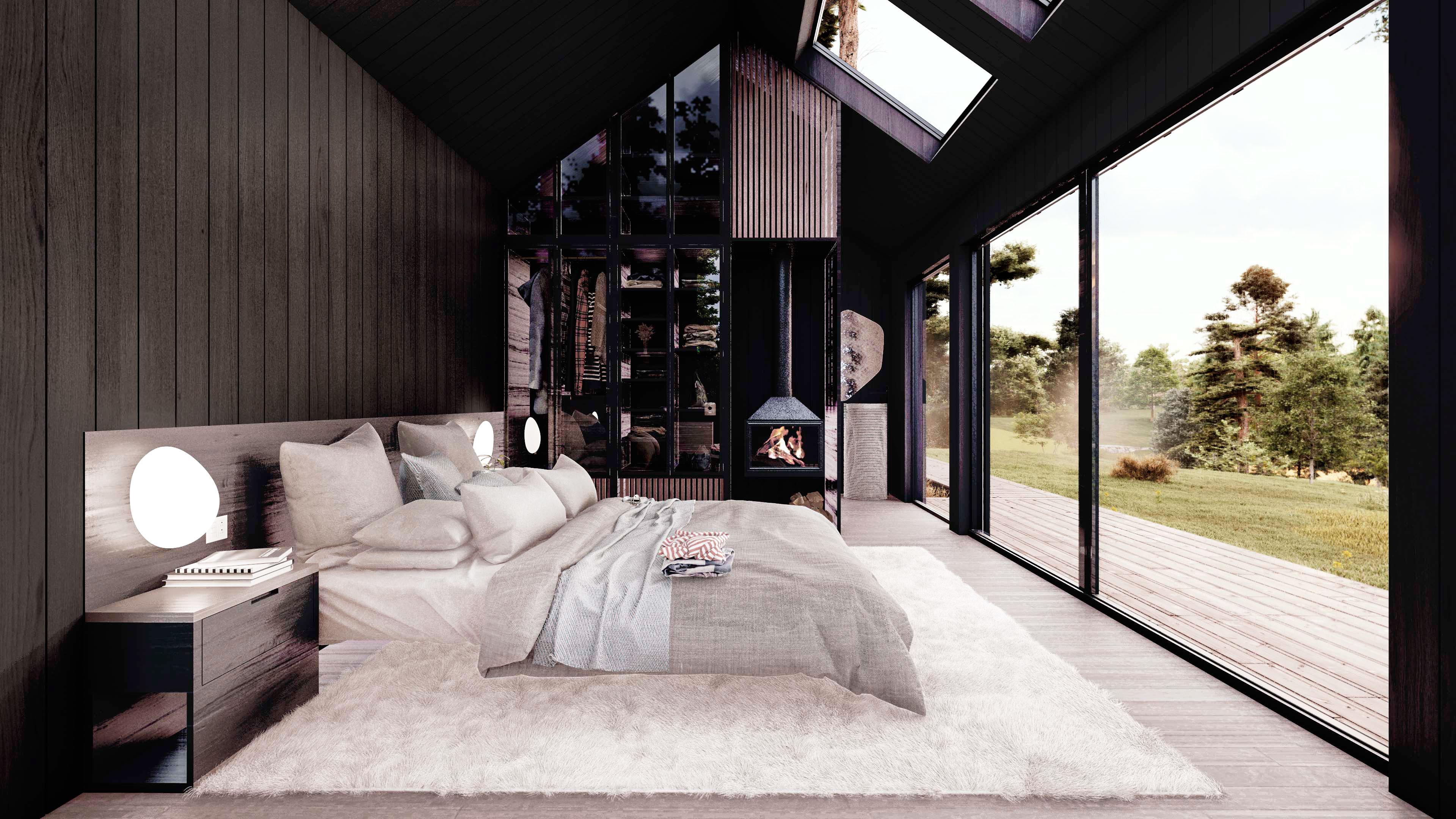 Plan 311062RMZ: 1-Bed Contemporary Cabin Home Plan with Vaulted Ceilings - 300 Sq Ft - Image #7 - Cabin, Contemporary, Modern, Scandinavian