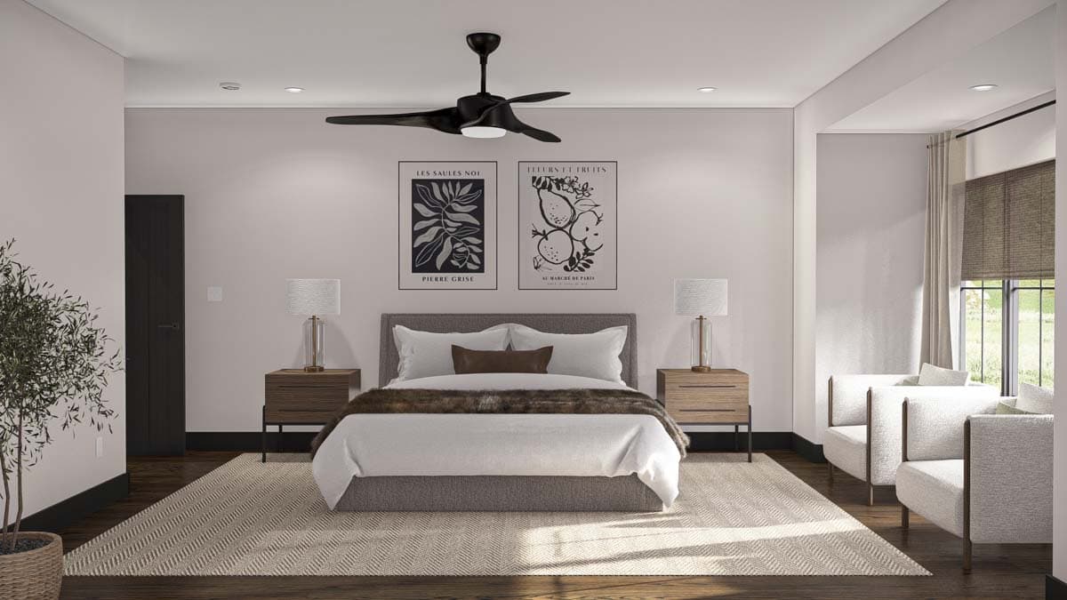 Plan 623337DJ: 4 Bed New American Craftsman Home Plan with Split Beds and Study - 3407 Sq Ft - Image #7 - Country, Craftsman, Modern Farmhouse, New American