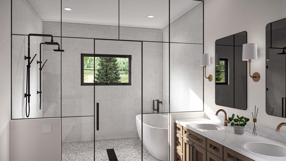 Plan 623337DJ: 4 Bed New American Craftsman Home Plan with Split Beds and Study - 3407 Sq Ft - Image #9 - Country, Craftsman, Modern Farmhouse, New American