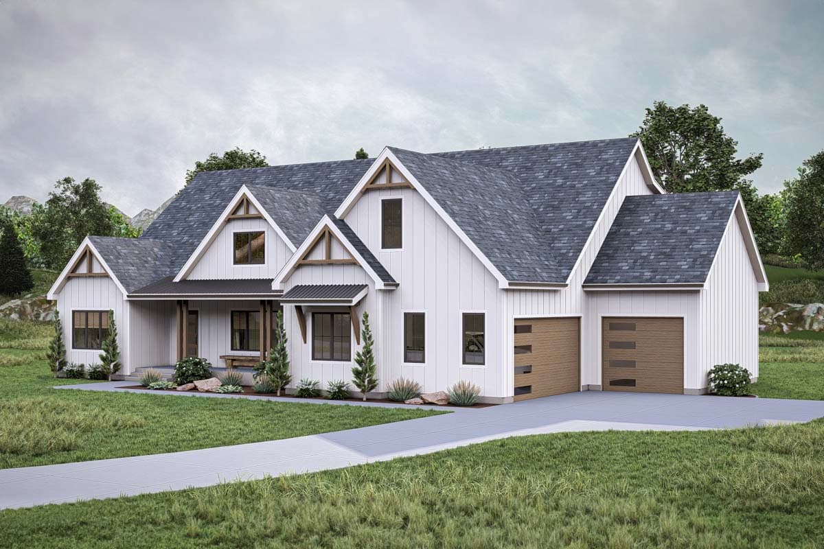 Plan 623337DJ: 4 Bed New American Craftsman Home Plan with Split Beds and Study - 3407 Sq Ft - Image #15 - Country, Craftsman, Modern Farmhouse, New American