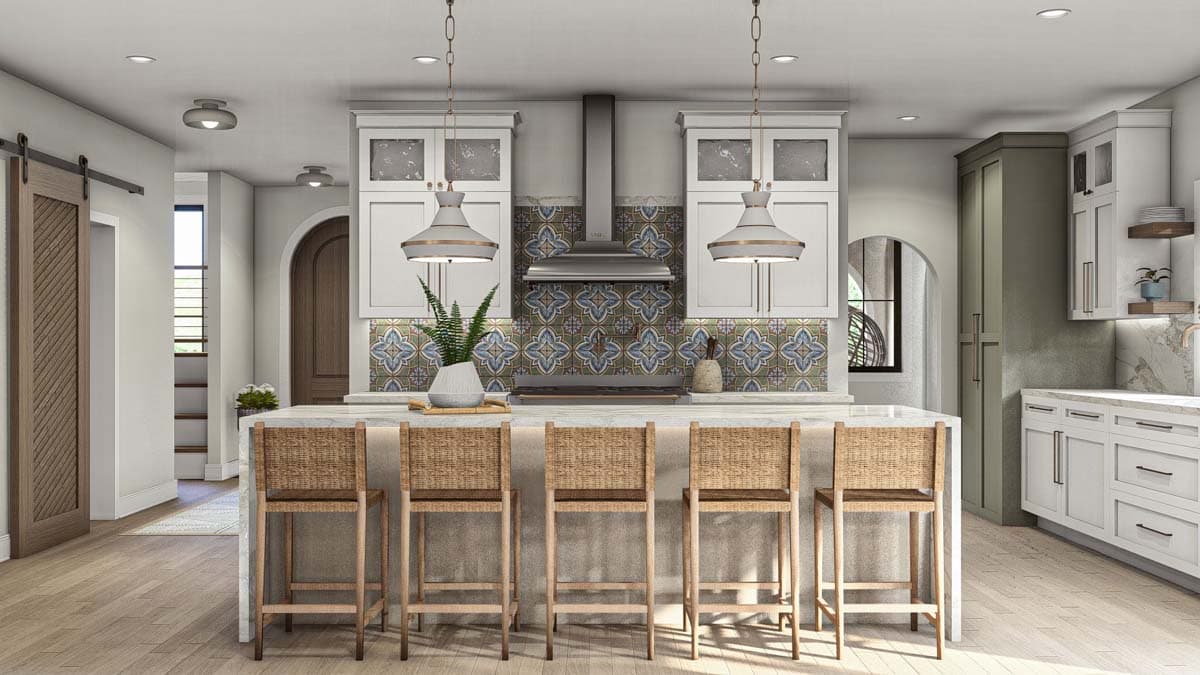 Plan 623338DJ: 2-Story Mediterranean Home Plan with Upstairs Deck - 2743 Sq Ft - Image #5 - Adobe , European, Mediterranean, Southwest, Spanish