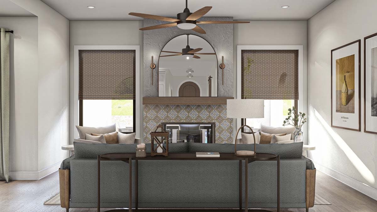 Plan 623338DJ: 2-Story Mediterranean Home Plan with Upstairs Deck - 2743 Sq Ft - Image #6 - Adobe , European, Mediterranean, Southwest, Spanish