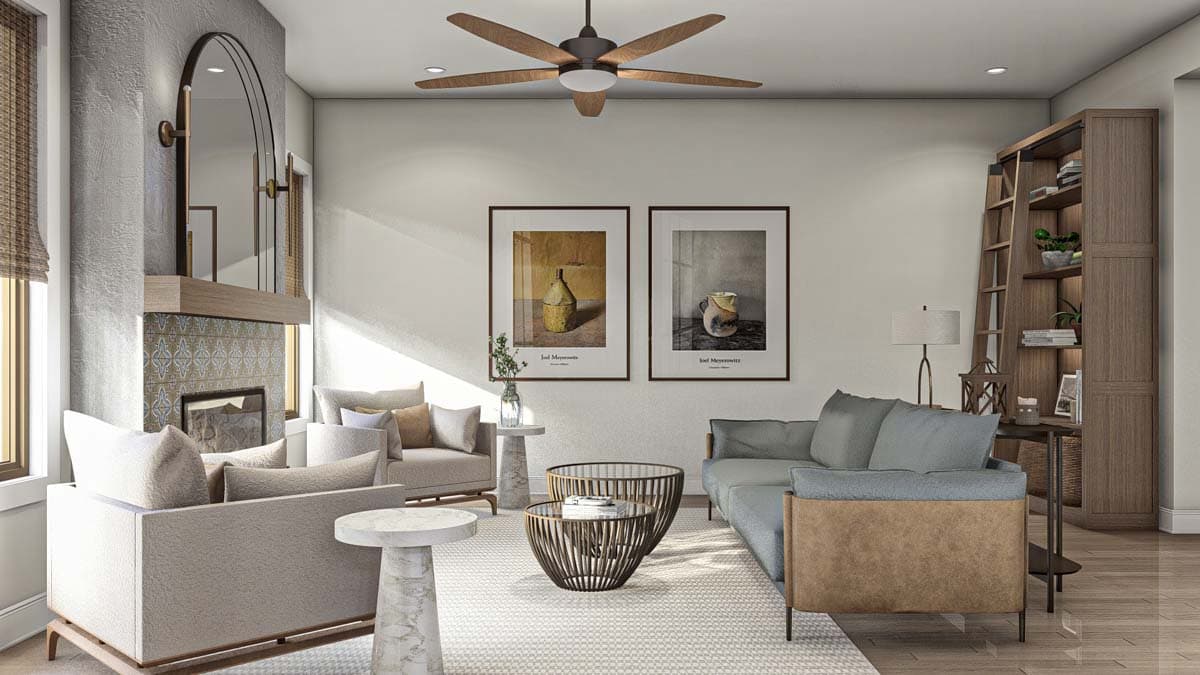 Plan 623338DJ: 2-Story Mediterranean Home Plan with Upstairs Deck - 2743 Sq Ft - Image #7 - Adobe , European, Mediterranean, Southwest, Spanish