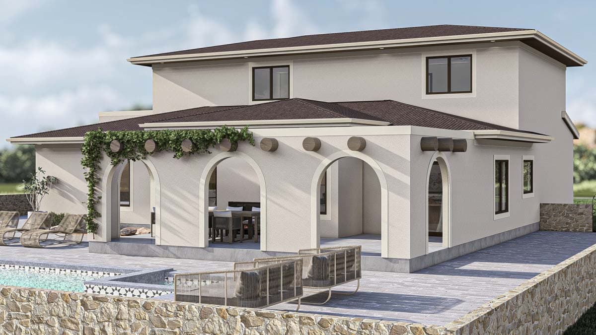 Plan 623338DJ: 2-Story Mediterranean Home Plan with Upstairs Deck - 2743 Sq Ft - Image #13 - Adobe , European, Mediterranean, Southwest, Spanish