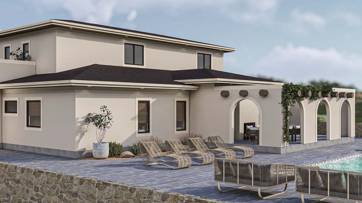 Plan 623338DJ: 2-Story Mediterranean Home Plan with Upstairs Deck - 2743 Sq Ft - Image #15 - Adobe , European, Mediterranean, Southwest, Spanish