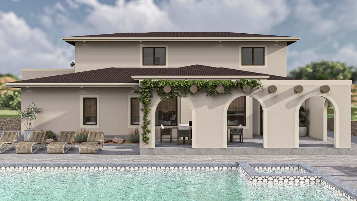 Plan 623338DJ: 2-Story Mediterranean Home Plan with Upstairs Deck - 2743 Sq Ft - Image #19 - Adobe , European, Mediterranean, Southwest, Spanish