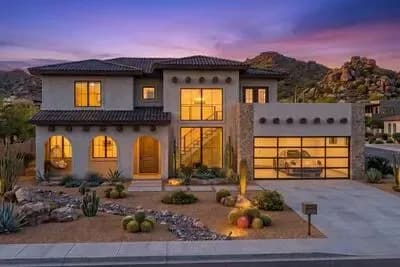 2-Story Mediterranean Home Plan with Upstairs Deck - 2743 Sq Ft