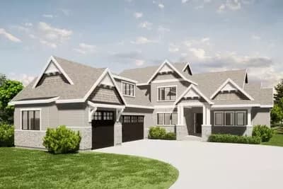 Two Story Traditional Home Plan with Upstairs Loft - 3581 Sq Ft