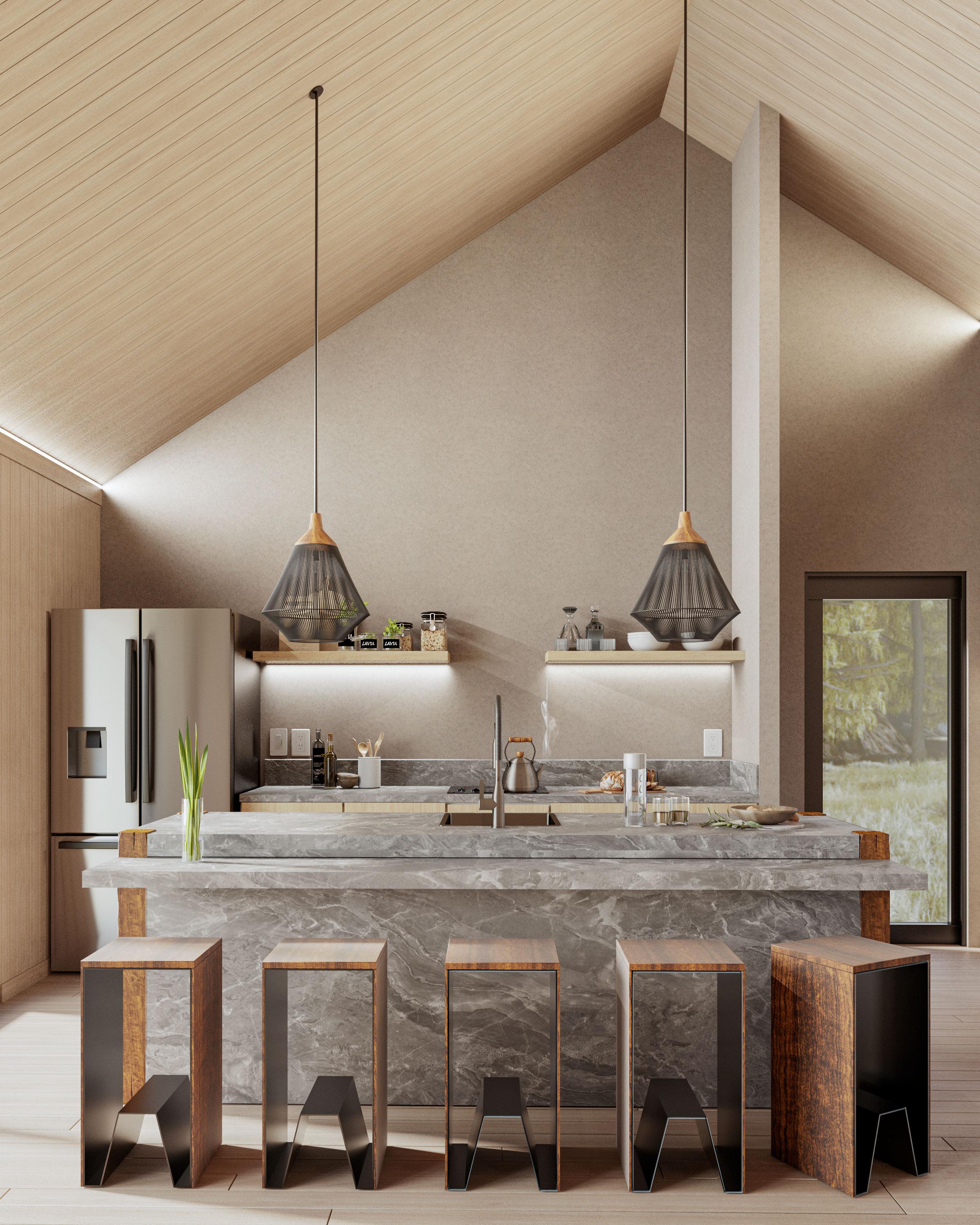 Plan 311064RMZ: Contemporary 1-Bed Home Plan with Wrap Around Porch - 763 Sq Ft - Image #5 - Cabin, Contemporary, Cottage, Modern, Vacation