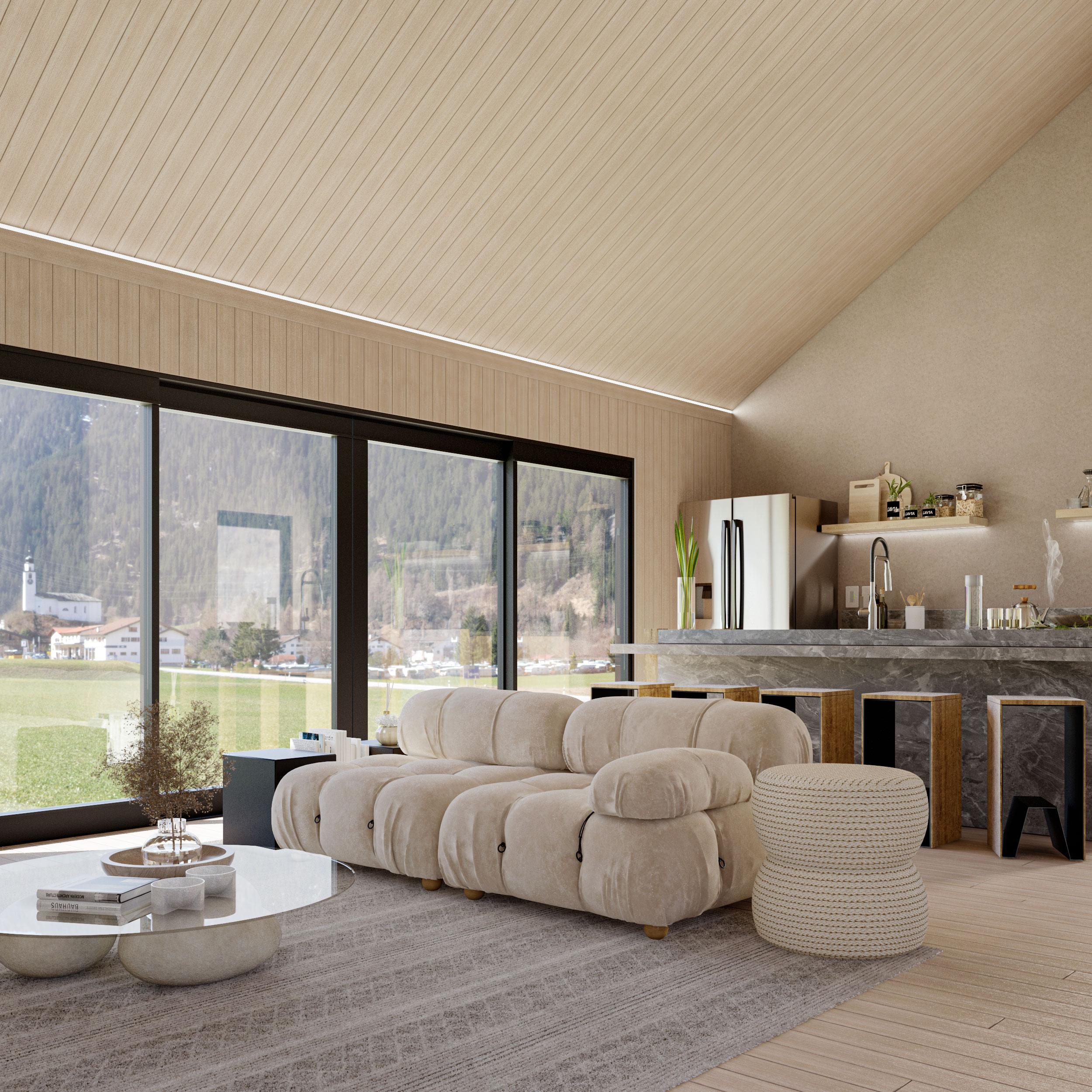 Plan 311064RMZ: Contemporary 1-Bed Home Plan with Wrap Around Porch - 763 Sq Ft - Image #7 - Cabin, Contemporary, Cottage, Modern, Vacation