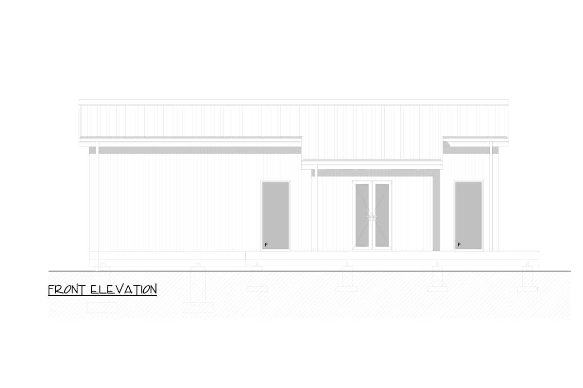 Plan 311064RMZ: Contemporary 1-Bed Home Plan with Wrap Around Porch - 763 Sq Ft - Image #13 - Cabin, Contemporary, Cottage, Modern, Vacation