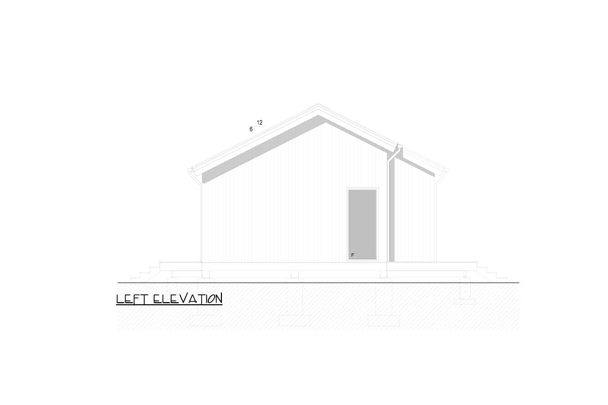 Plan 311064RMZ: Contemporary 1-Bed Home Plan with Wrap Around Porch - 763 Sq Ft - Image #12 - Cabin, Contemporary, Cottage, Modern, Vacation