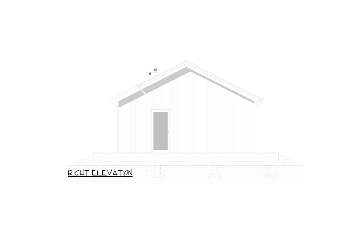 Plan 311064RMZ: Contemporary 1-Bed Home Plan with Wrap Around Porch - 763 Sq Ft - Image #10 - Cabin, Contemporary, Cottage, Modern, Vacation