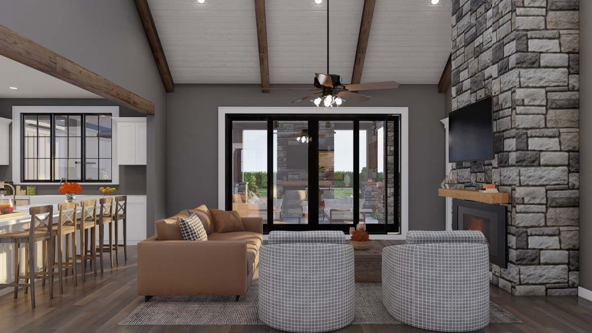 Plan 70881MK: 3-Bed Farmhouse Plan with 3-Car Garage and Bonus Level Above - 2564 Sq Ft - Image #6 - Country, Farmhouse, Modern Farmhouse, New American