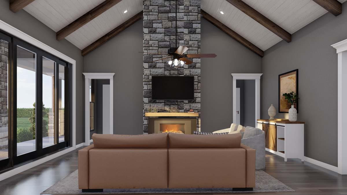 Plan 70881MK: 3-Bed Farmhouse Plan with 3-Car Garage and Bonus Level Above - 2564 Sq Ft - Image #7 - Country, Farmhouse, Modern Farmhouse, New American