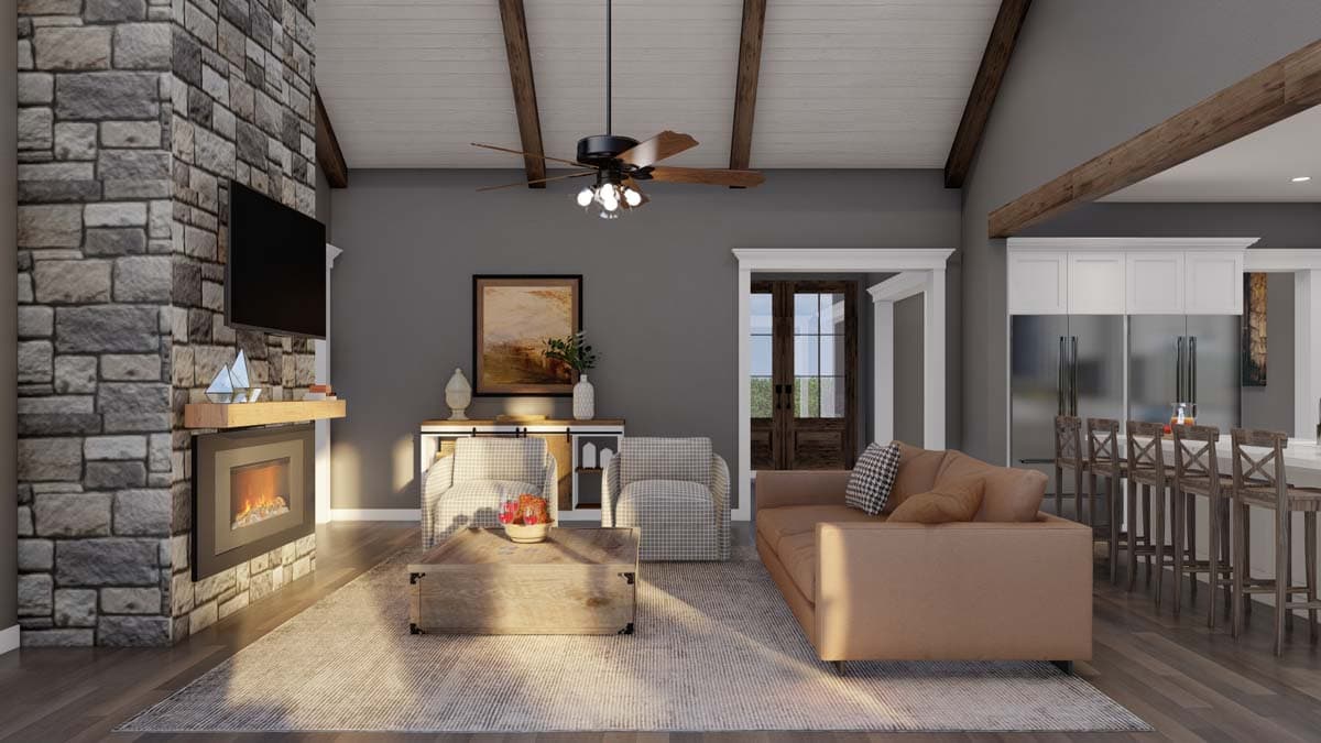 Plan 70881MK: 3-Bed Farmhouse Plan with 3-Car Garage and Bonus Level Above - 2564 Sq Ft - Image #8 - Country, Farmhouse, Modern Farmhouse, New American