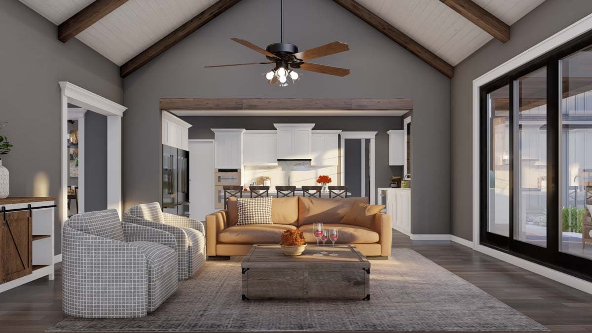Plan 70881MK: 3-Bed Farmhouse Plan with 3-Car Garage and Bonus Level Above - 2564 Sq Ft - Image #9 - Country, Farmhouse, Modern Farmhouse, New American