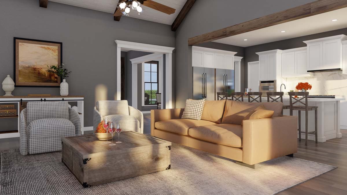 Plan 70881MK: 3-Bed Farmhouse Plan with 3-Car Garage and Bonus Level Above - 2564 Sq Ft - Image #10 - Country, Farmhouse, Modern Farmhouse, New American