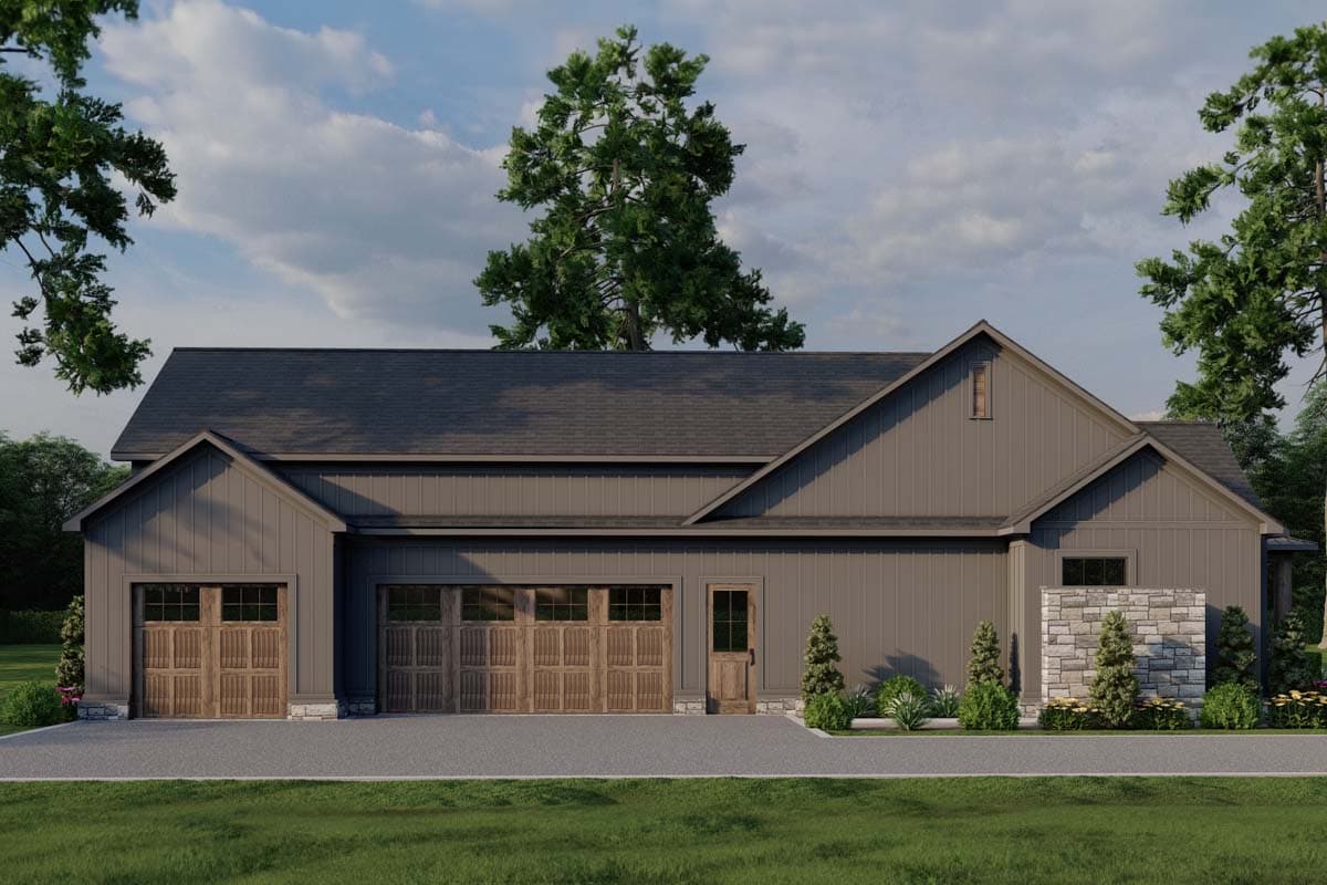 Plan 70881MK: 3-Bed Farmhouse Plan with 3-Car Garage and Bonus Level Above - 2564 Sq Ft - Image #15 - Country, Farmhouse, Modern Farmhouse, New American