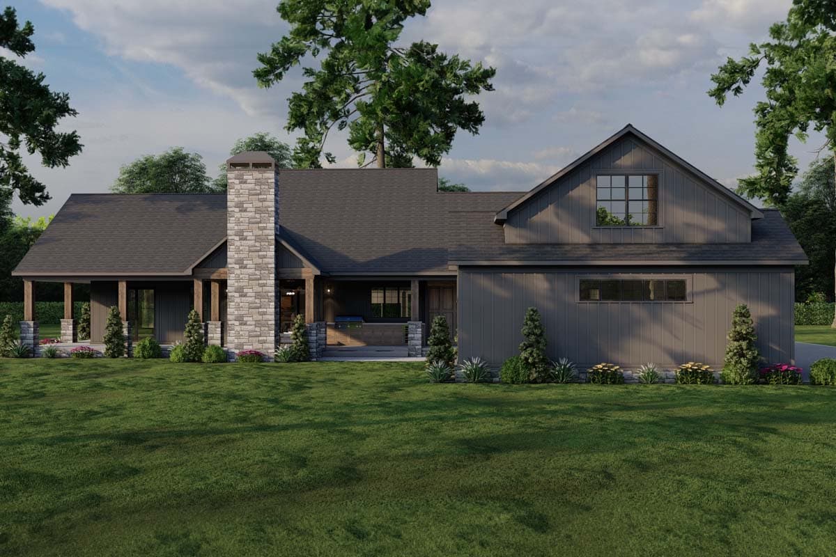 Plan 70881MK: 3-Bed Farmhouse Plan with 3-Car Garage and Bonus Level Above - 2564 Sq Ft - Image #18 - Country, Farmhouse, Modern Farmhouse, New American