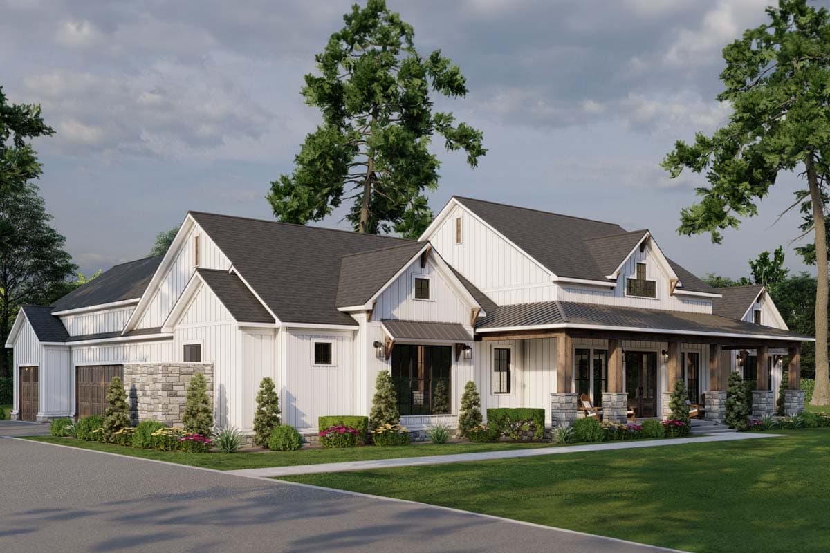 Plan 70881MK: 3-Bed Farmhouse Plan with 3-Car Garage and Bonus Level Above - 2564 Sq Ft - Image #22 - Country, Farmhouse, Modern Farmhouse, New American