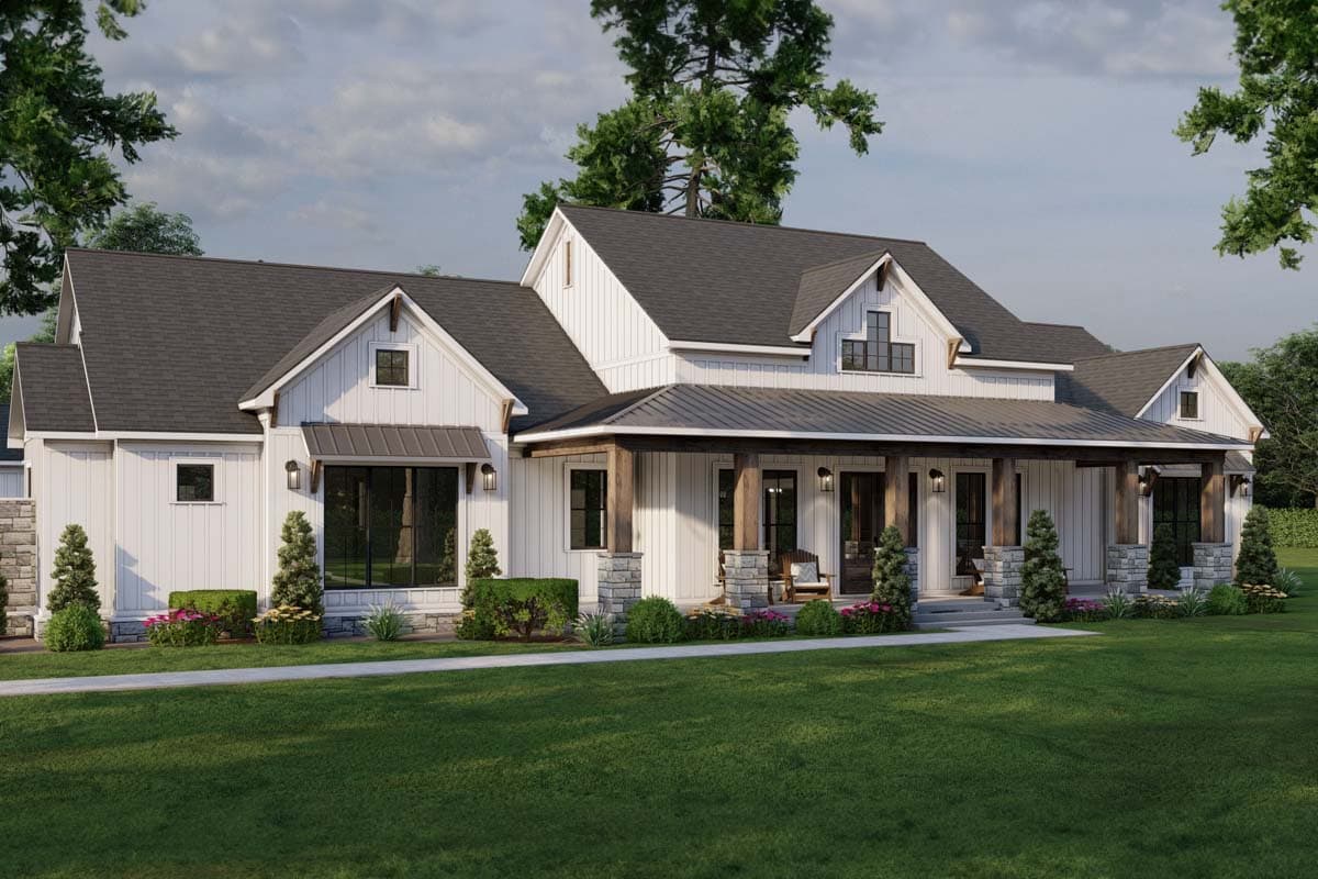 Plan 70881MK: 3-Bed Farmhouse Plan with 3-Car Garage and Bonus Level Above - 2564 Sq Ft - Image #23 - Country, Farmhouse, Modern Farmhouse, New American