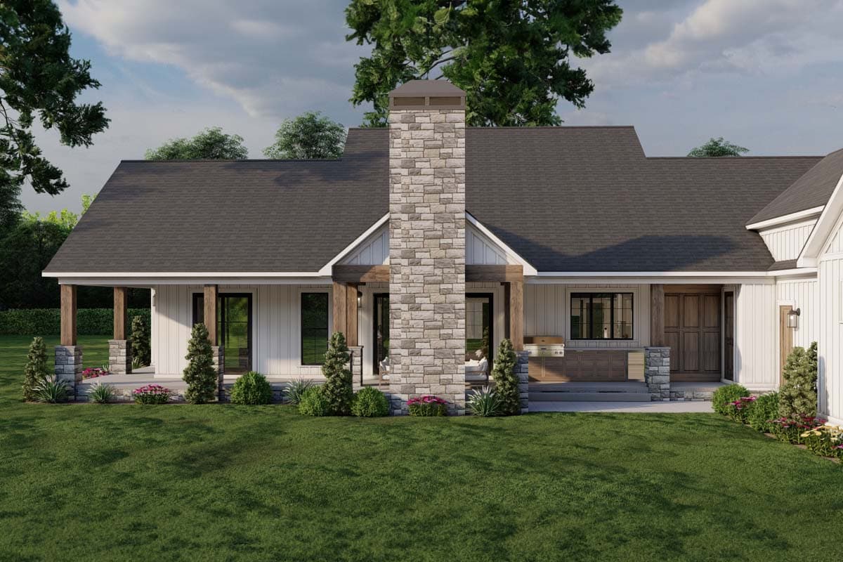 Plan 70881MK: 3-Bed Farmhouse Plan with 3-Car Garage and Bonus Level Above - 2564 Sq Ft - Image #26 - Country, Farmhouse, Modern Farmhouse, New American