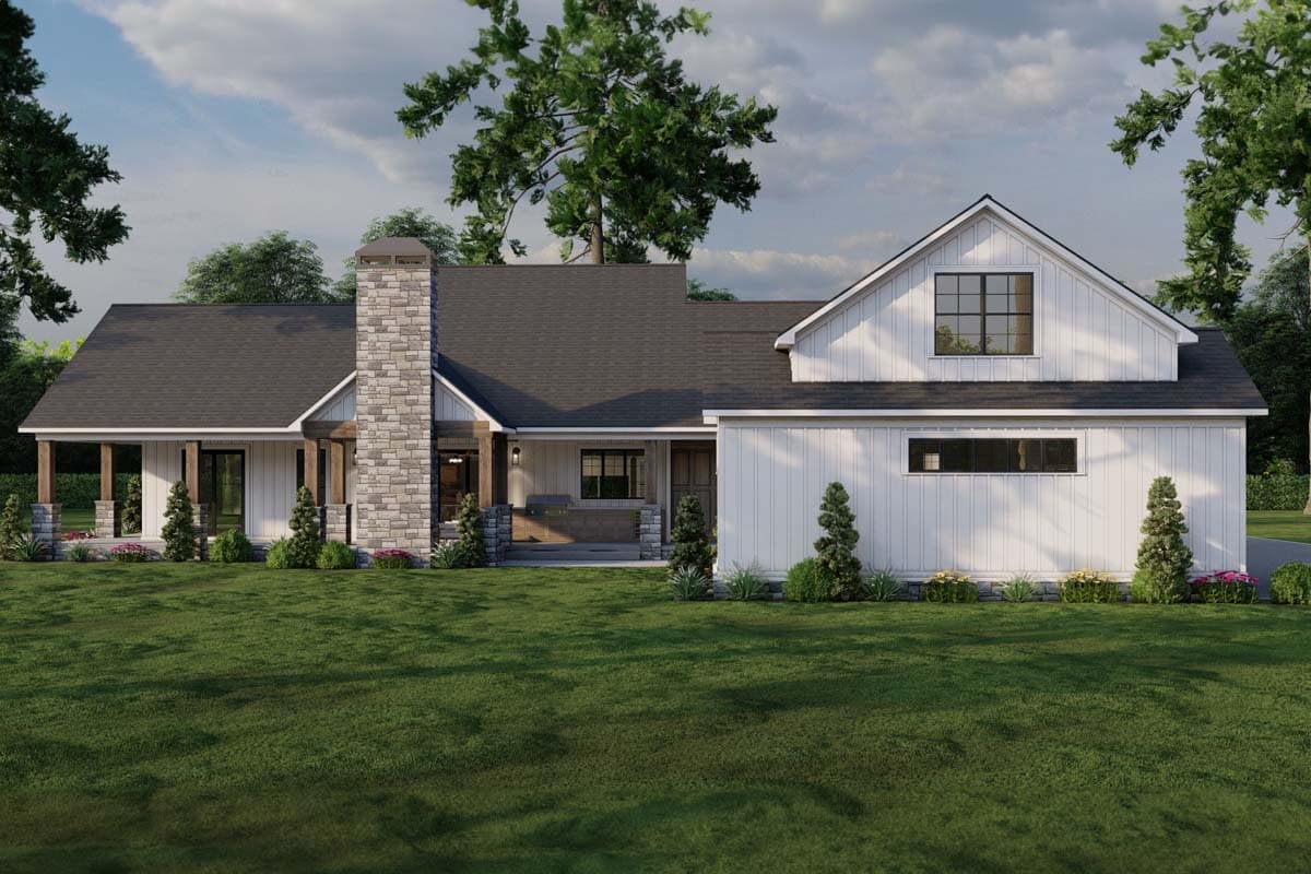 Plan 70881MK: 3-Bed Farmhouse Plan with 3-Car Garage and Bonus Level Above - 2564 Sq Ft - Image #27 - Country, Farmhouse, Modern Farmhouse, New American
