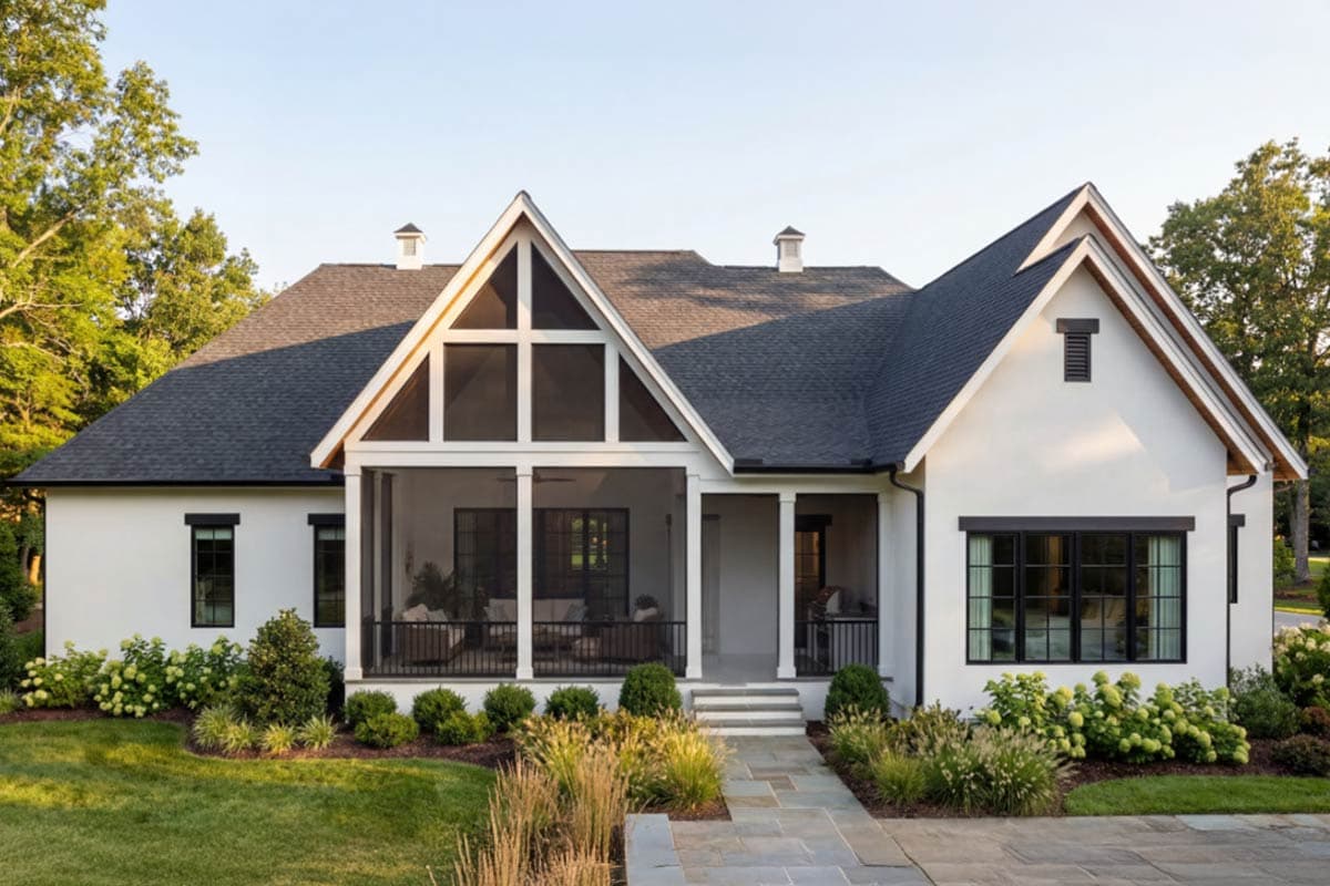 Plan 46515LA: 4-Bed Transitional House Plan with 3-Car Garage and Bonus Expansion Above - 3699 Sq Ft - Image #7 - European, Southern, Transitional