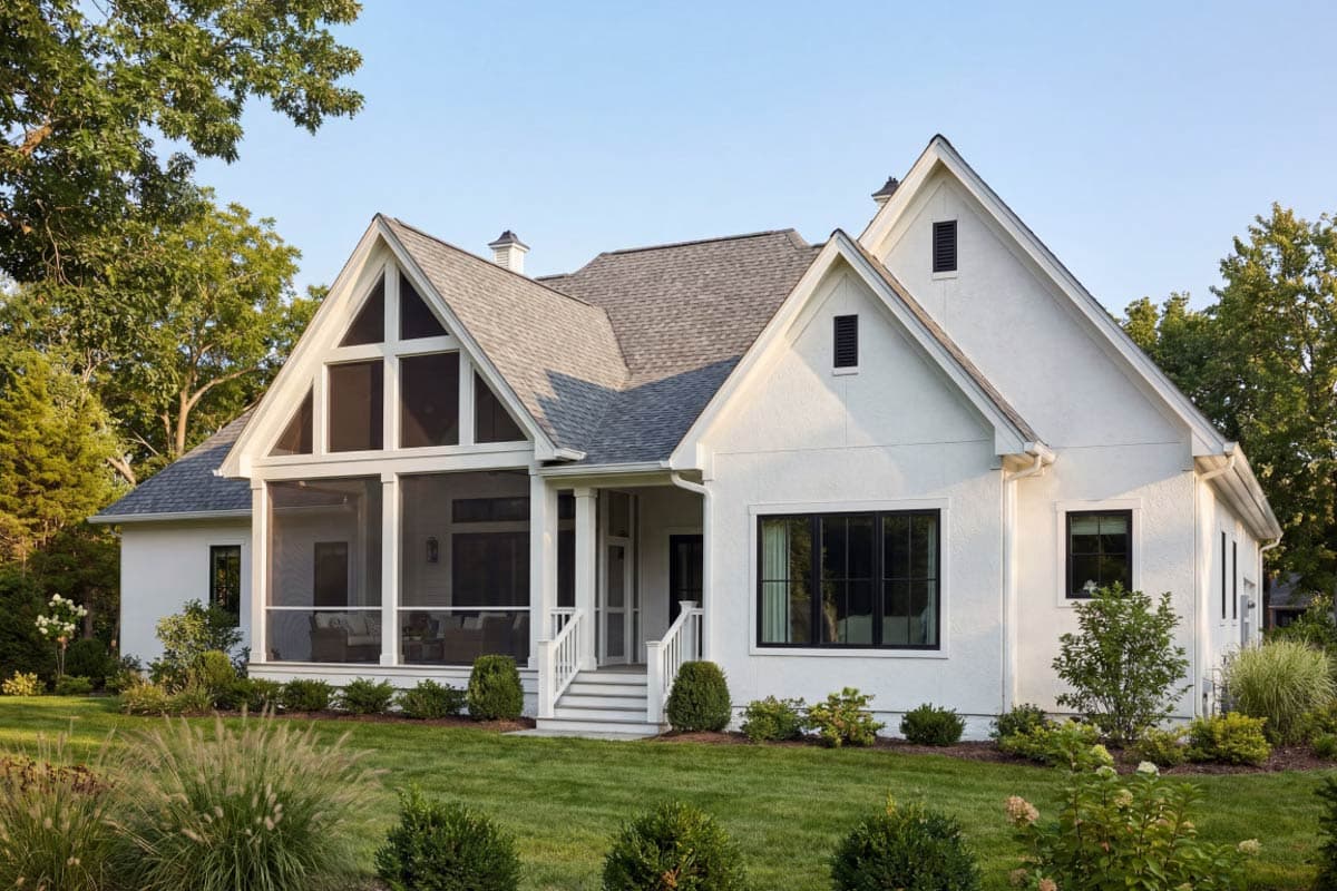 Plan 46515LA: 4-Bed Transitional House Plan with 3-Car Garage and Bonus Expansion Above - 3699 Sq Ft - Image #8 - European, Southern, Transitional