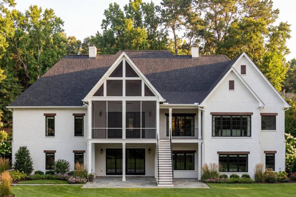 Plan 46515LA: 4-Bed Transitional House Plan with 3-Car Garage and Bonus Expansion Above - 3699 Sq Ft - Image #10 - European, Southern, Transitional