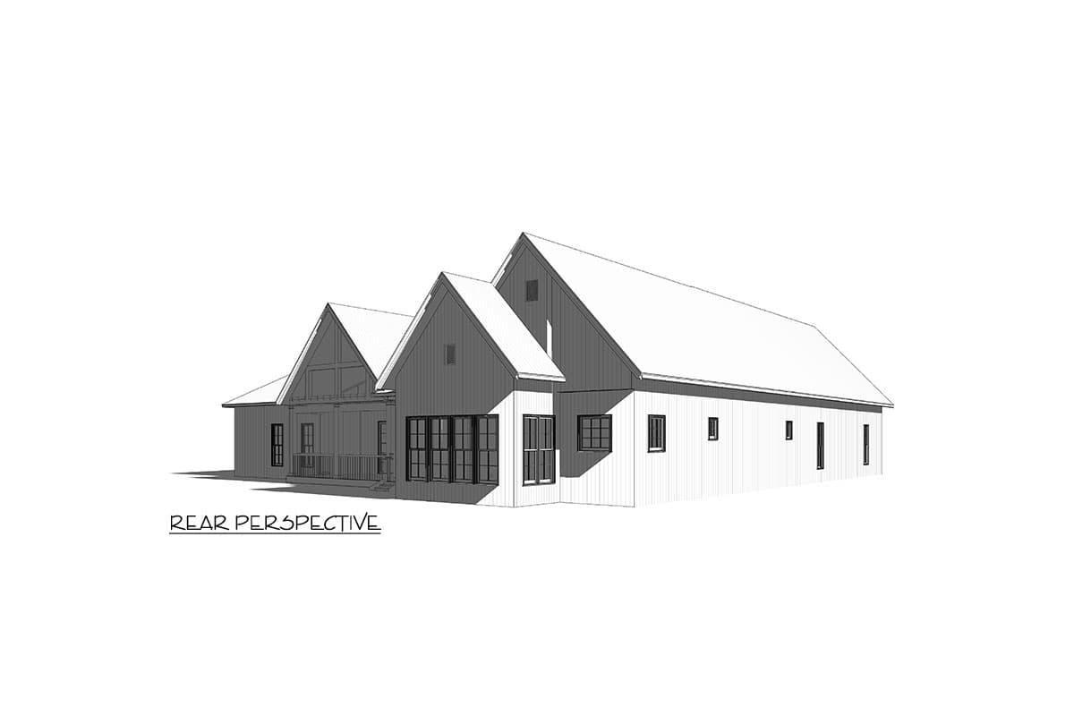 Plan 46515LA: 4-Bed Transitional House Plan with 3-Car Garage and Bonus Expansion Above - 3699 Sq Ft - Image #14 - European, Southern, Transitional