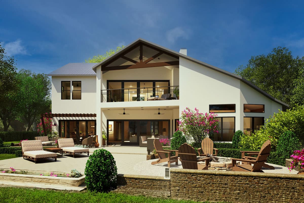 Plan 36700TX: 2-Story Contemporary Hill Country House Plan with 4 Bedrooms - 3633 Sq Ft - Image #4 - Contemporary, Hill Country, Transitional