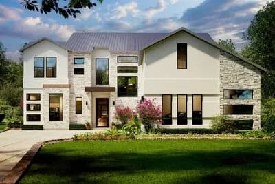 2-Story Contemporary Hill Country House Plan with 4 Bedrooms - 3633 Sq Ft