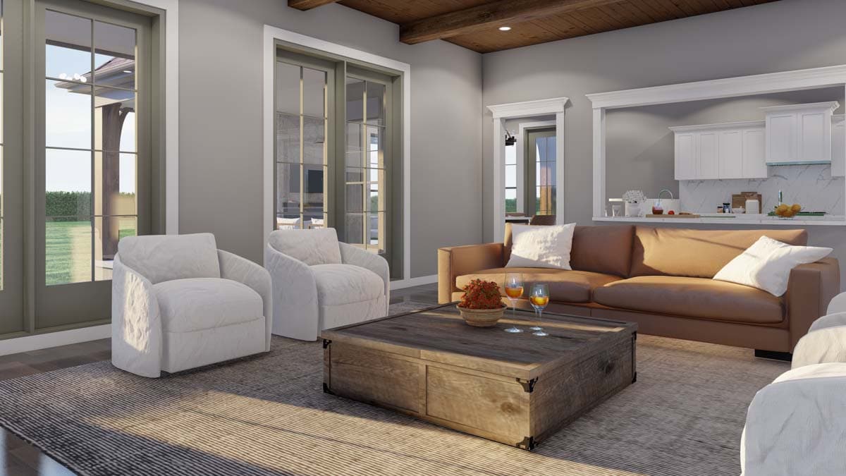 Plan 70882MK: 4-Bed European-Style Home Plan with Flex Room and an Angled 3 Car Garage - 4808 Sq Ft - Image #7 - European, French Country, Traditional