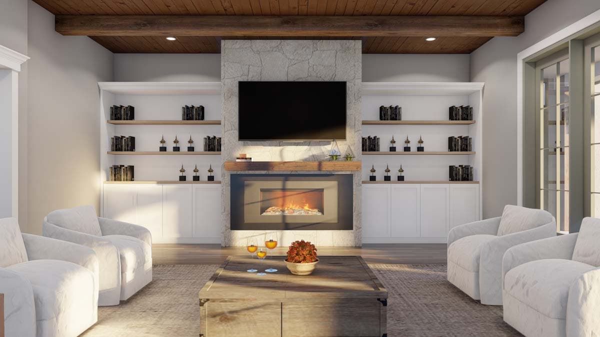 Plan 70882MK: 4-Bed European-Style Home Plan with Flex Room and an Angled 3 Car Garage - 4808 Sq Ft - Image #8 - European, French Country, Traditional