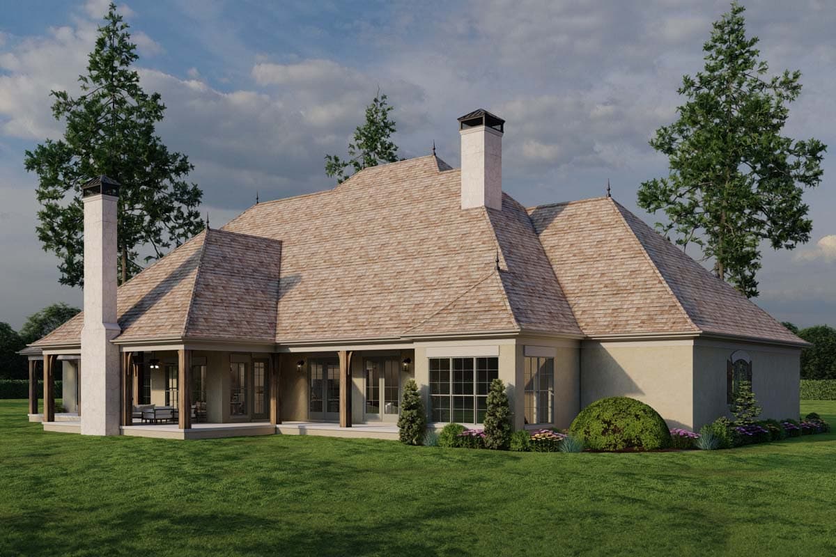 Plan 70882MK: 4-Bed European-Style Home Plan with Flex Room and an Angled 3 Car Garage - 4808 Sq Ft - Image #12 - European, French Country, Traditional