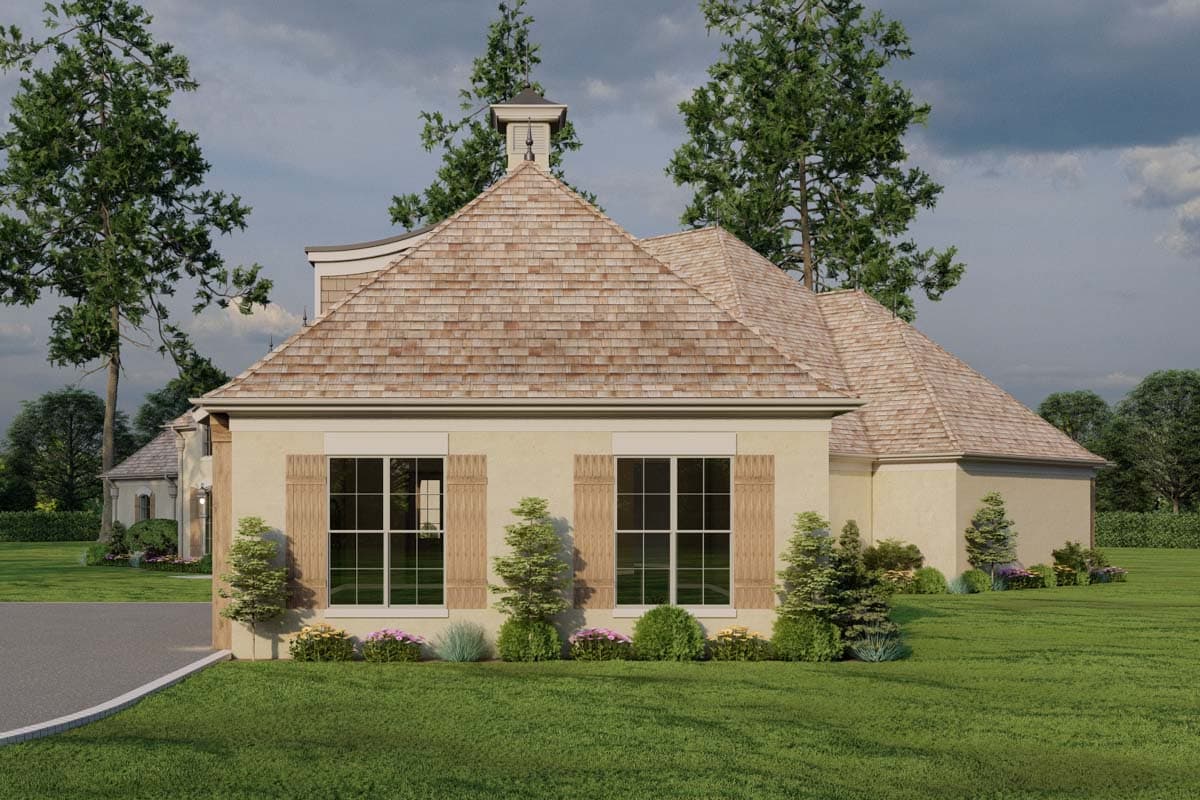 Plan 70882MK: 4-Bed European-Style Home Plan with Flex Room and an Angled 3 Car Garage - 4808 Sq Ft - Image #14 - European, French Country, Traditional