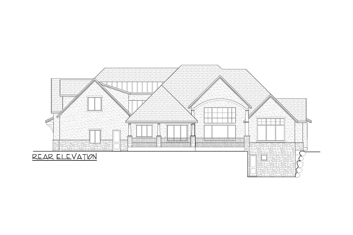 Plan 290182IY: 5 Bed Transitional House Plan with 4-Car Garage - 5244 Sq Ft - Image #4 - European, Transitional