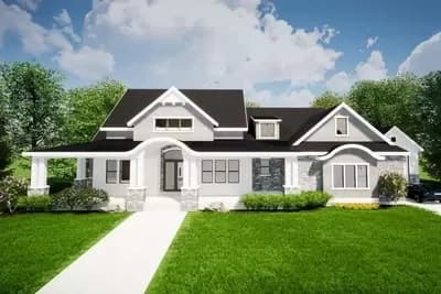 5 Bed Modern Farmhouse House Plan with 3-Car Garage - 6903 Sq Ft
