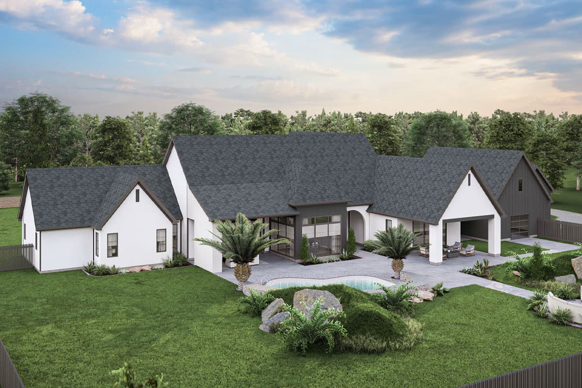 Plan 623340DJ: Transitional House Plan with 5 Bedrooms and a Safe Room - 4774 Sq Ft - Image #8 - European, French Country, Transitional